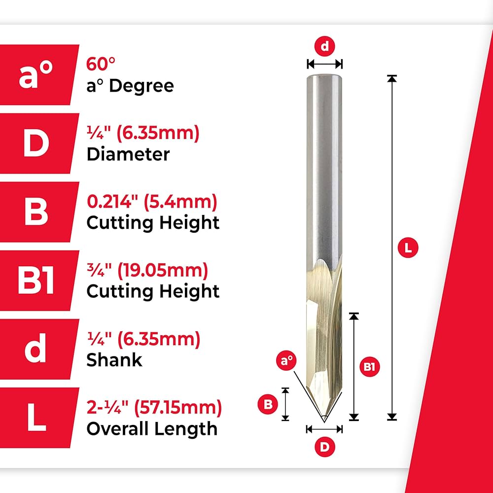 Amana Tool 45615 Zero-Point Solid Carbide V Groove 60 Deg x